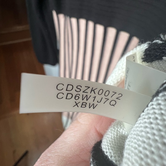 Calvin Klein Long Sleeve Dress with Blush Vertical Stripes - Picture 6 of 6